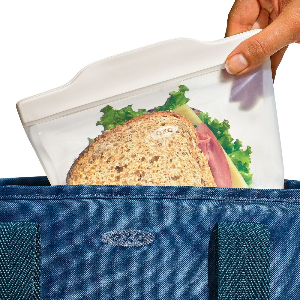 Silicone Reusable Bag -  4 Piece Lunch Set - Oat/Lagoon Z1