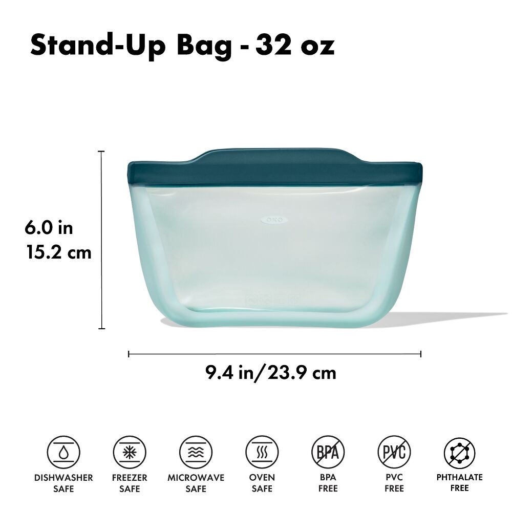 Silicone Reusable Bag - Stand-Up Quart (32 oz) - Lagoon T6
