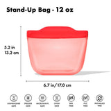 Silicone Reusable Bag - Stand-Up Snack (12 oz) – Watermelon R2