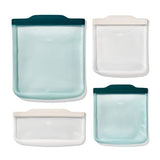 Silicone Reusable Bag - 4 Piece Starter Set - Oat/Lagoon L8