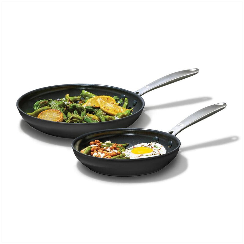 Enhanced Non-Stick 2-Piece Frypan Set — Black L9