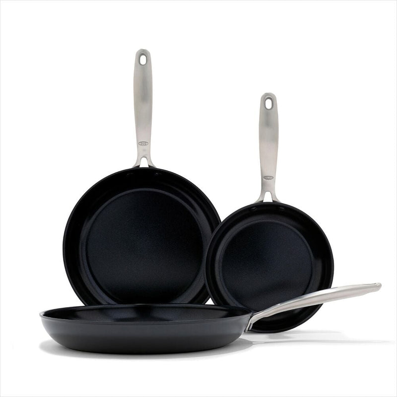 Enhanced Non-Stick 3-Piece Frypan Set — Black S8