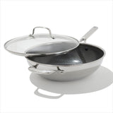Trident Hybrid Non-Stick Stainless Steel 5 Qt Wok with Lid A9