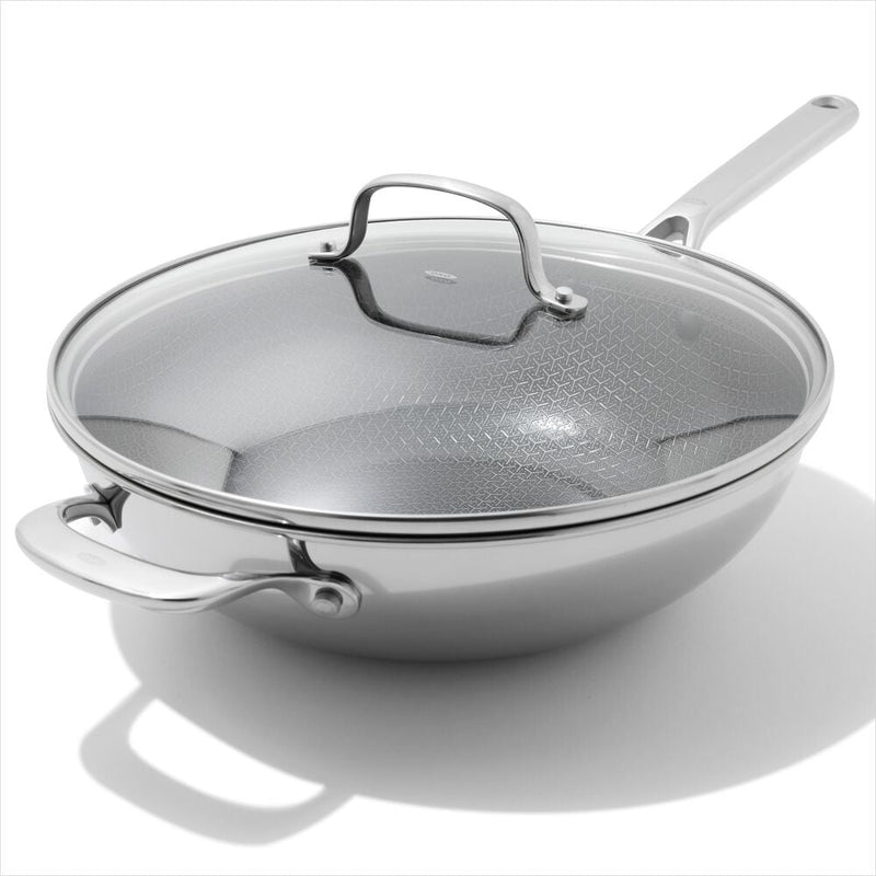 Trident Hybrid Non-Stick Stainless Steel 5 Qt Wok with Lid A9