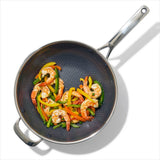 Trident Hybrid Non-Stick Stainless Steel 5 Qt Wok with Lid A9