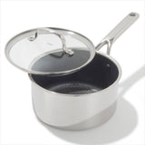 Trident Hybrid Non-Stick Stainless Steel 2.5 Qt Saucepan with Lid Q0