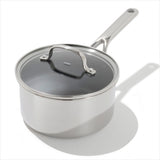Trident Hybrid Non-Stick Stainless Steel 2.5 Qt Saucepan with Lid Q0