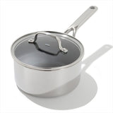 Trident Hybrid Non-Stick Stainless Steel 2.5 Qt Saucepan with Lid Q0