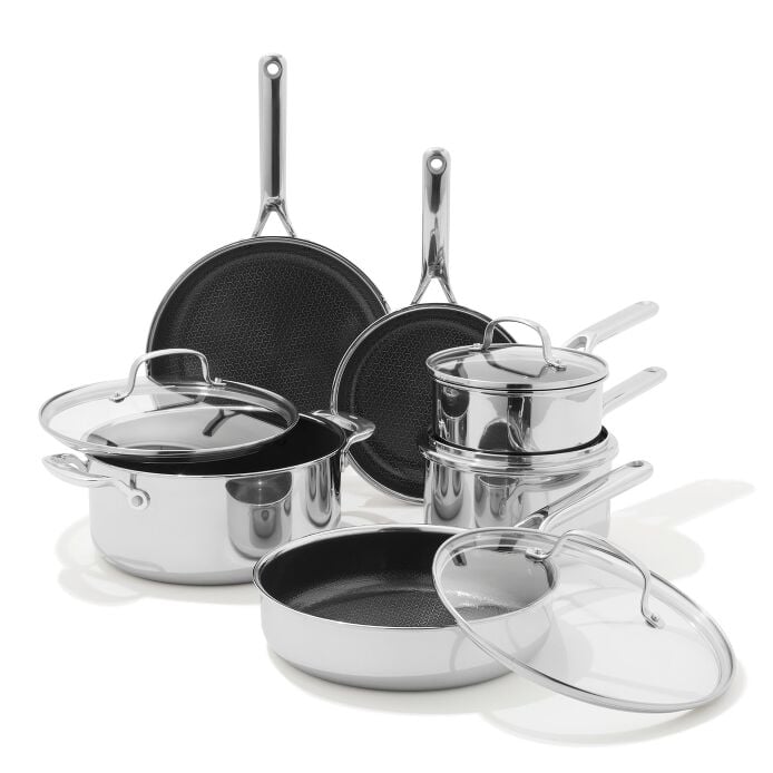 Trident Hybrid Non-Stick Stainless Steel 10-Piece Set I7