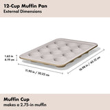 Non-Stick Pro Ceramic Coated Metal Bakeware 12 Cup Muffin Pan Y9