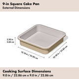 Non-Stick Pro Ceramic Coated Metal Bakeware 9” Square Cake Pan P2