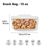 Silicone Reusable Bag - Snack Bag (12 oz) - Oat R0