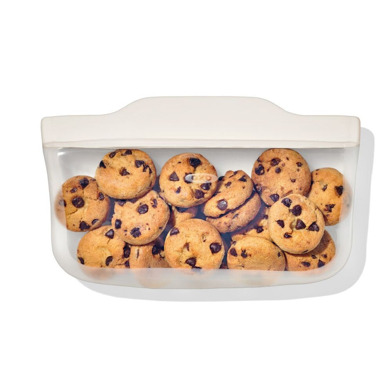 Silicone Reusable Bag - Snack Bag (12 oz) - Oat X3