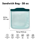 Silicone Reusable Bag - Sandwich Bag (28 oz) - Lagoon F4