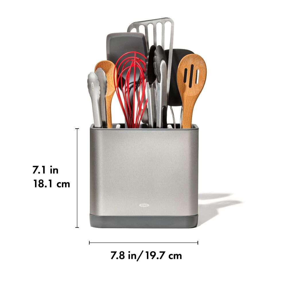 Adjustable Stainless Steel Utensil Holder - Large O6