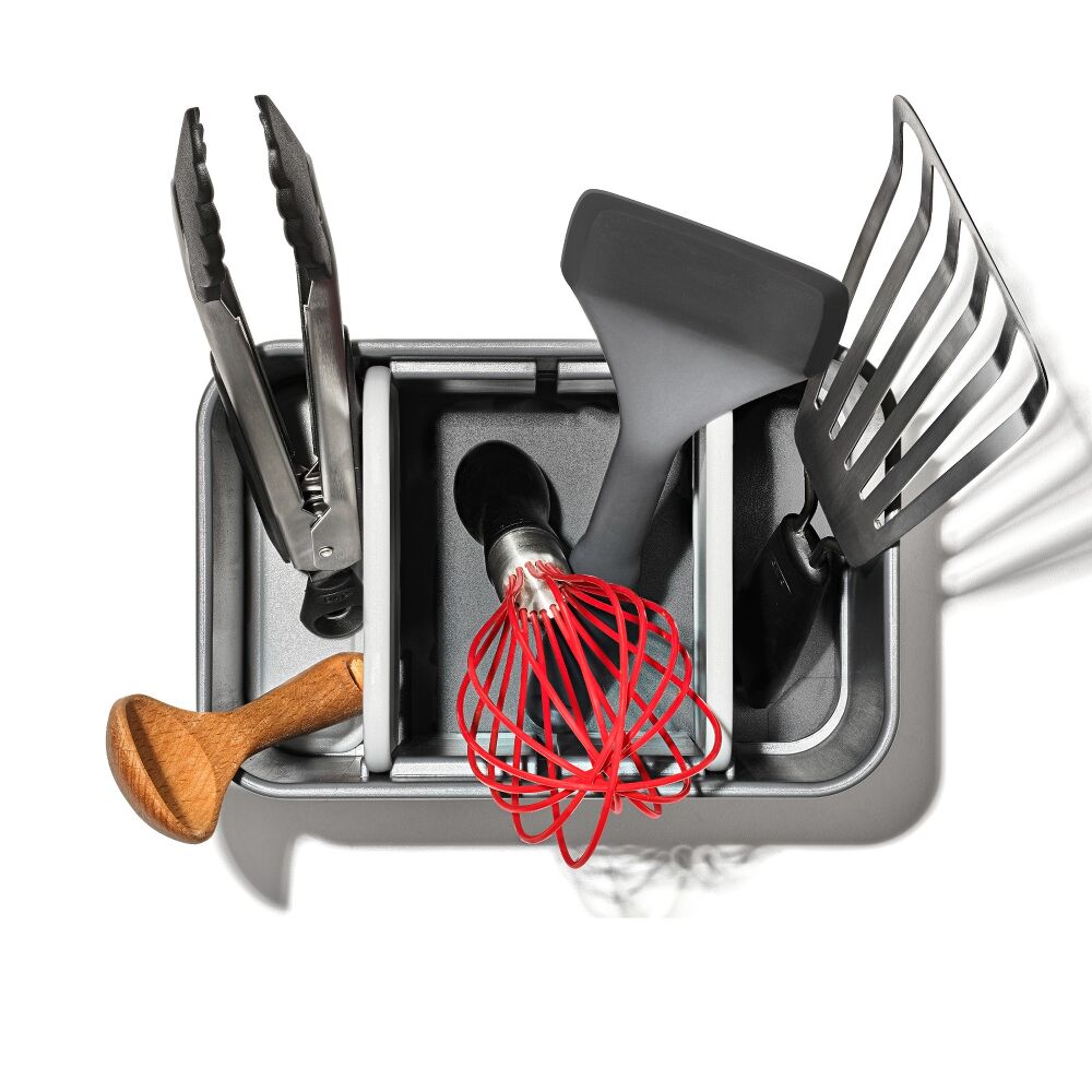 Adjustable Stainless Steel Utensil Holder - Large O6