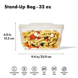 Silicone Reusable Bag - Stand-Up Quart (32 oz) - Oat J1