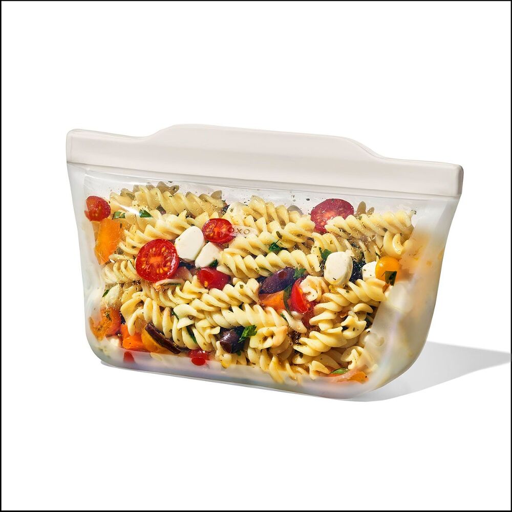 Silicone Reusable Bag - Stand-Up Quart (32 oz) - Oat J1