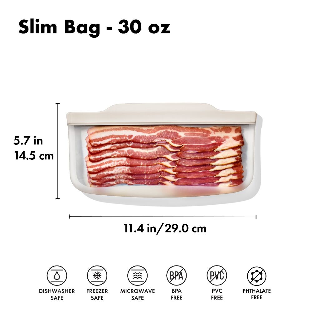 Silicone Reusable Bag - Slim Bag (20 oz) - Oat U3