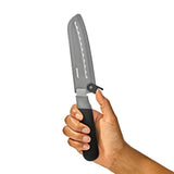 5 in Serrated Utility Knife with Locking Sheath L8