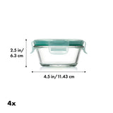 Smart Seal 8-Piece1 Cup Glass Round Container Set X4