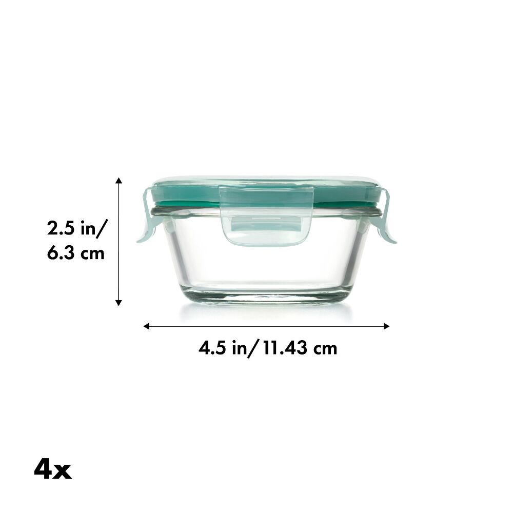Smart Seal 8-Piece1 Cup Glass Round Container Set X4