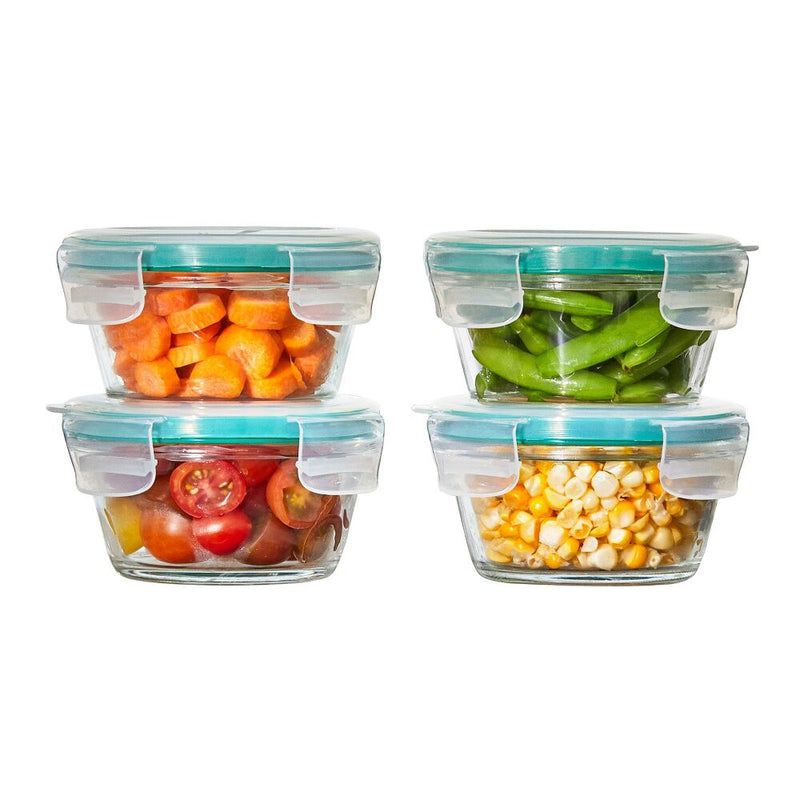Smart Seal 8-Piece1 Cup Glass Round Container Set X4