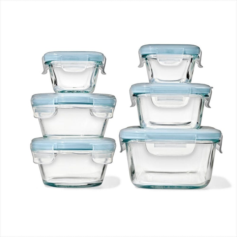 12-Piece Smart Seal Glass Container Set - Arctic Blue M2