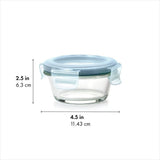 Smart Seal 1-Cup Glass Round Container - Arctic Blue C0