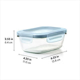 Smart Seal 1.6-Cup Glass Rectangle Container - Arctic Blue K7