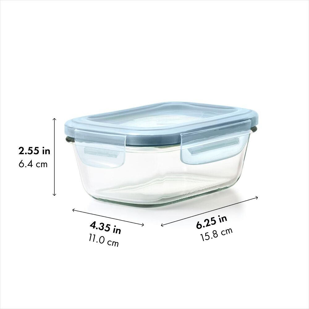 Smart Seal 1.6-Cup Glass Rectangle Container - Arctic Blue K7