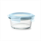 Smart Seal 2-Cup Glass Round Container - Arctic Blue W8