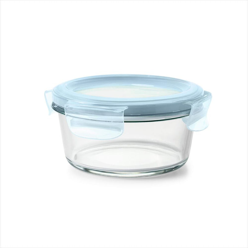 Smart Seal 2-Cup Glass Round Container - Arctic Blue W8