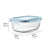 Smart Seal 3.5-Cup Glass Rectangle Container - Arctic Blue Q9
