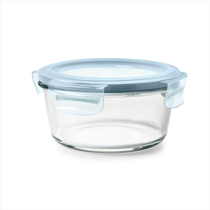 Smart Seal 4-Cup Glass Round Container - Arctic Blue P9