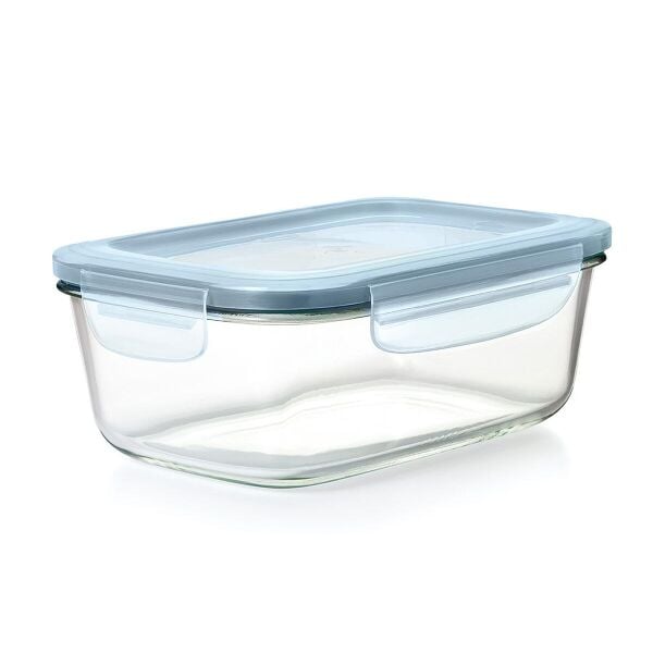 Smart Seal 8-Cup Glass Rectangle Container - Arctic Blue W0