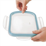 Smart Seal 3.5-Cup Glass Rectangle Container - Arctic Blue Q9