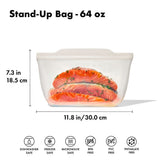 Silicone Reusable Bag - Stand-Up Half Gallon (64 oz) - Oat G8