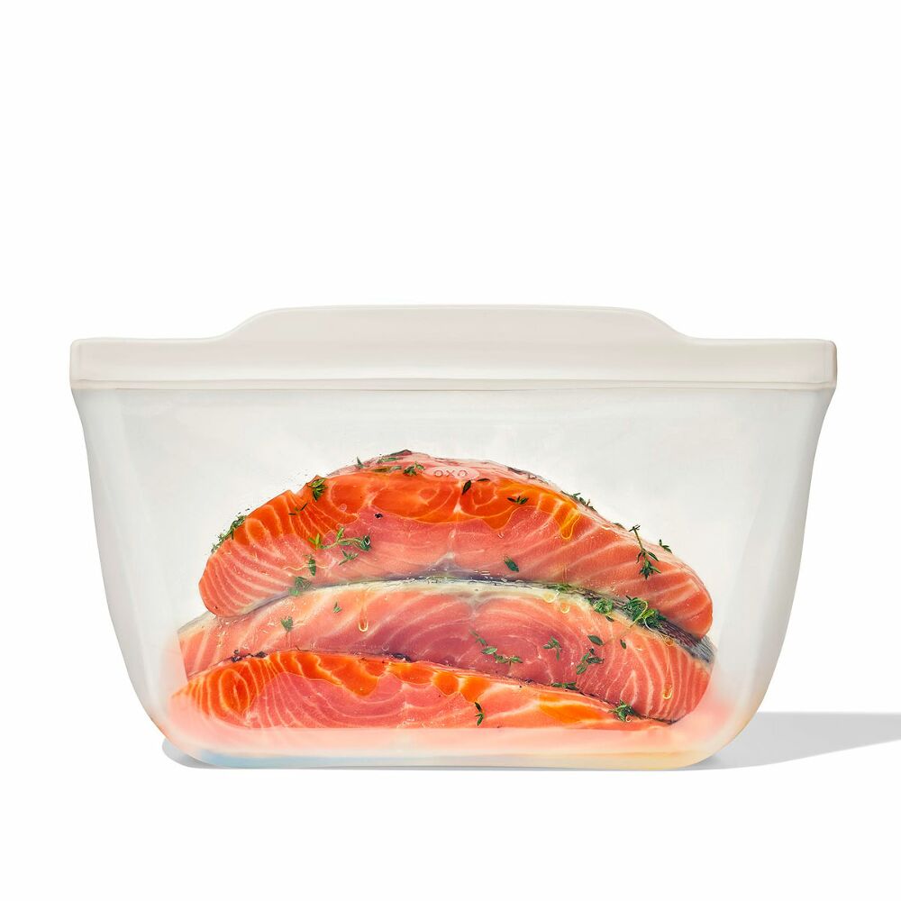 Silicone Reusable Bag - Stand-Up Half Gallon (64 oz) - Oat G8