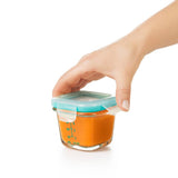 Baby Blocks Glass Food Storage Containers 4 Oz - Tot Teal K7