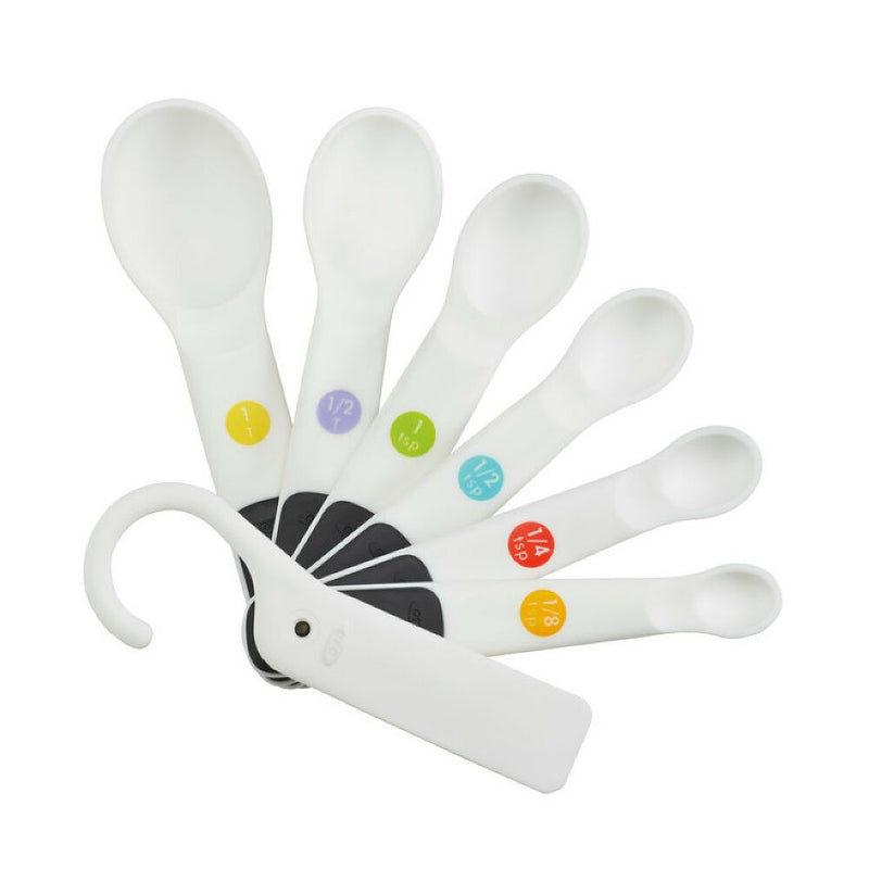 7 Piece Plastic Measuring Spoons - White L7