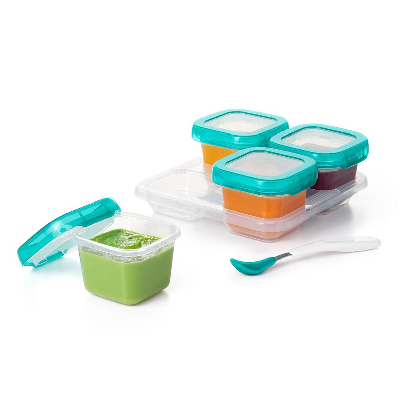 6 oz Baby Blocks™ Plastic Freezer Storage Containers - Tot Teal D8