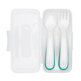 On-the-Go Plastic Fork and Spoon Set with Travel Case C2