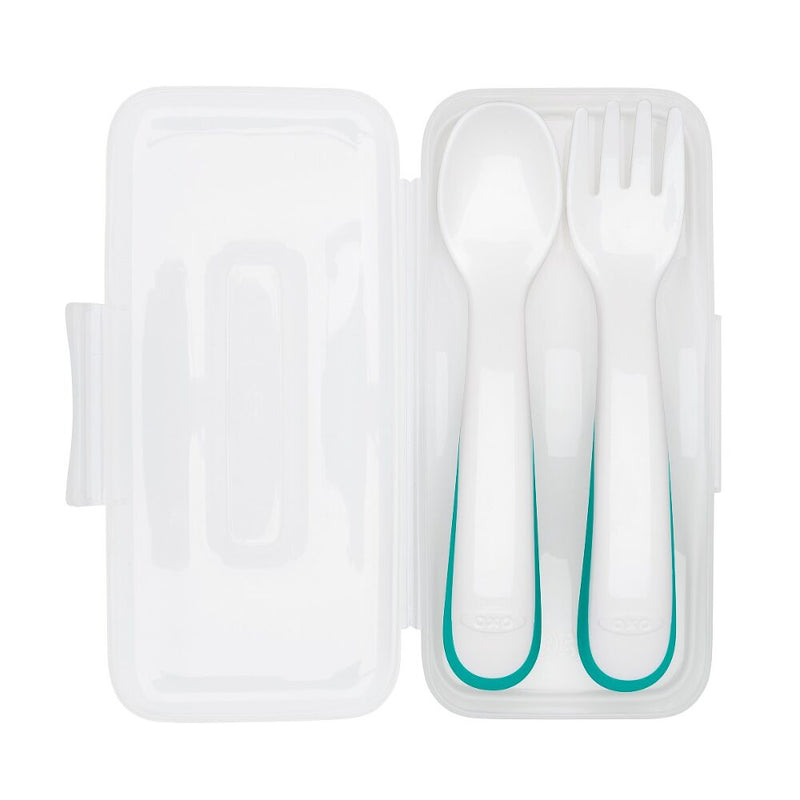 On-the-Go Plastic Fork and Spoon Set with Travel Case C2