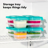 4 oz Baby Blocks™ Silicone Freezer Storage Containers - Tot Teal D9