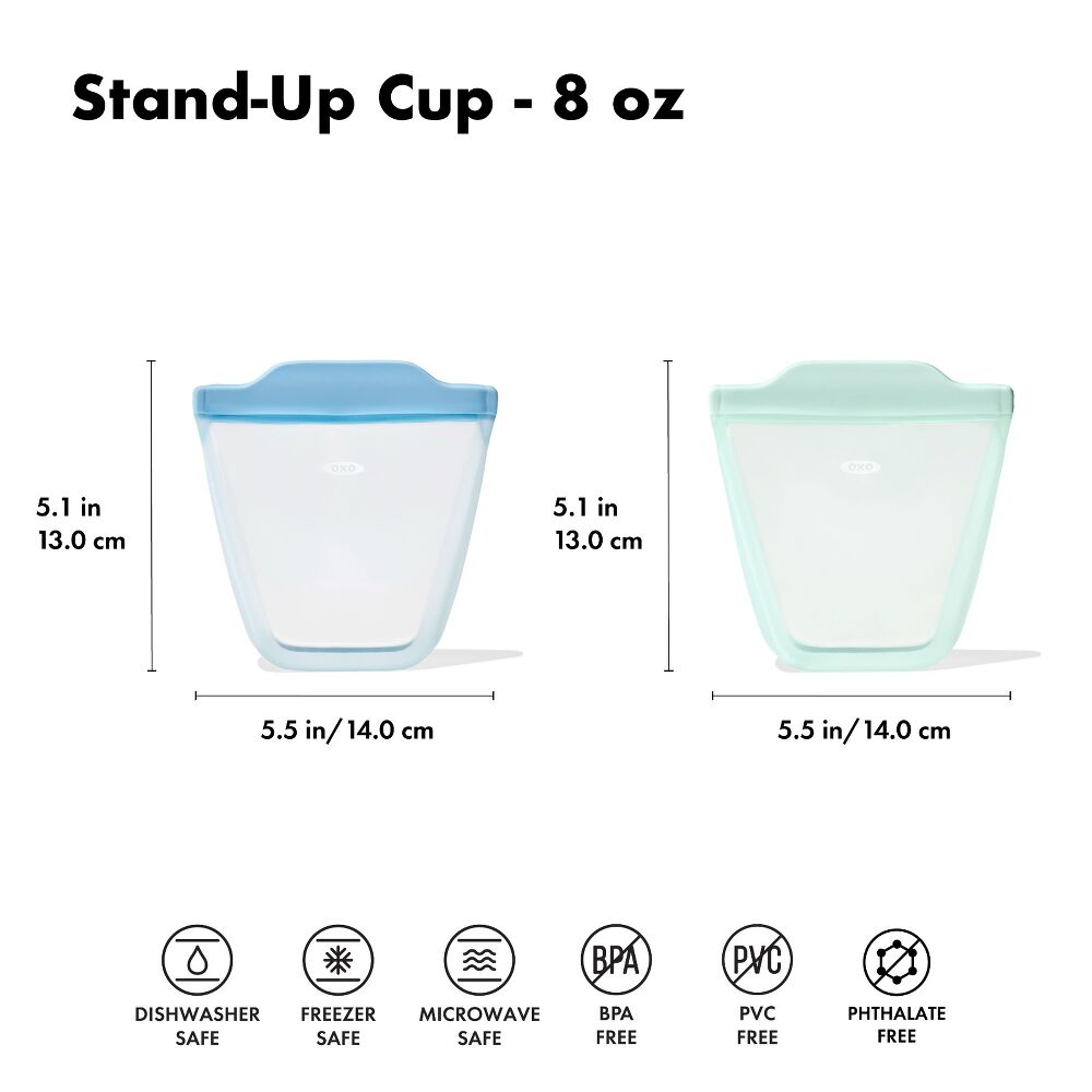 Tot Silicone Reusable Bag - 2-Piece Stand-Up Cup Set T9