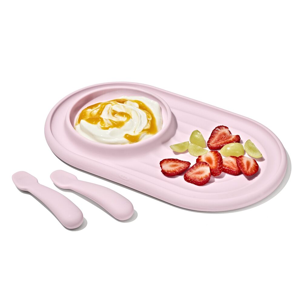Textured Suction Plate & Spoons Set – 3-Piece E8