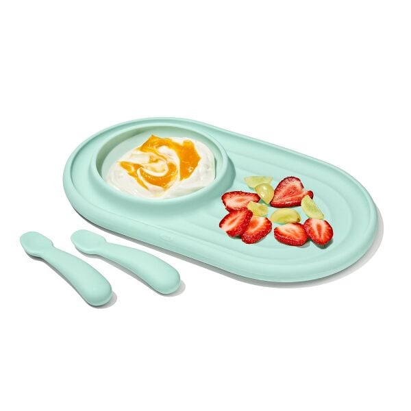 Textured Suction Plate & Spoons Set – 3-Piece E8