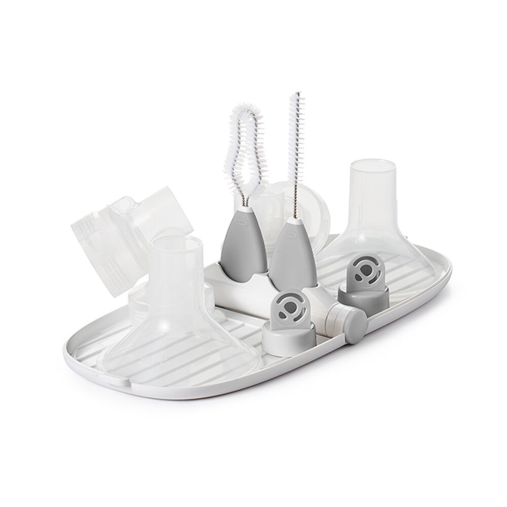 Breast Pump Parts Drying Rack with Detail Brushes O1