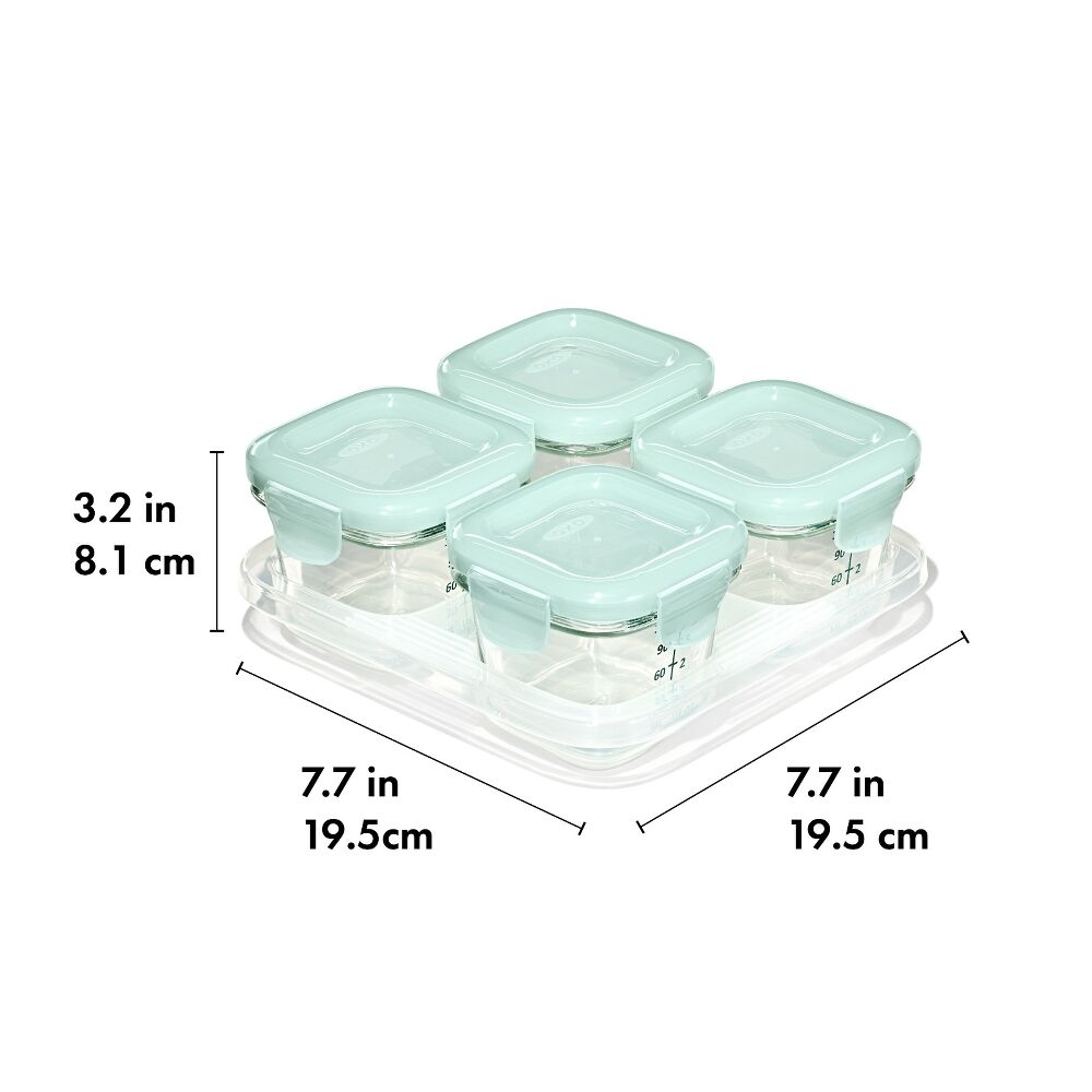 Glass Baby Blocks Food Storage Containers (4 oz) - Opal V9